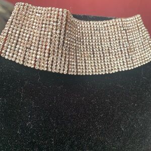 Wide blinged out choker